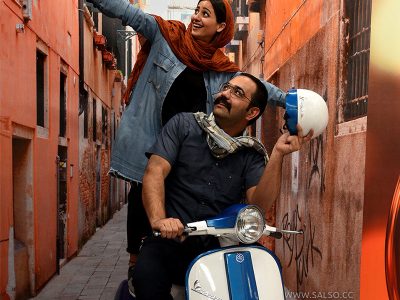 استیکر سه بعدی وسپا در کوچه‌های ایتالیا