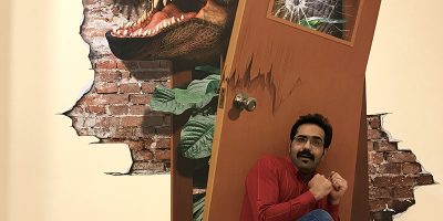 نقاشی سهبعدی دیجیتال دایناسور در پاساژ دامون کیش