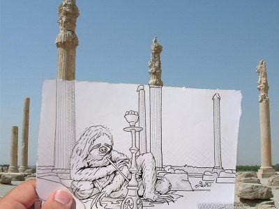 تنبل خان در تخت جمشید