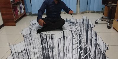 نقاشی سه بعدی سخره برای مستند شبکه تهران