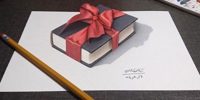 نقاشی سه بعدی کتاب