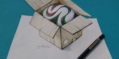 نقاشی سه بعدی جعبه