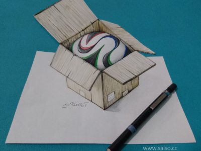 نقاشی سه بعدی جعبه