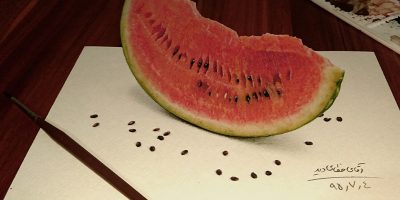 نقاشی سه بعدی هندوانه