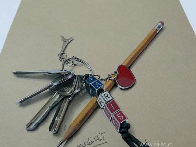 نقاشی سه بعدی دسته کلید