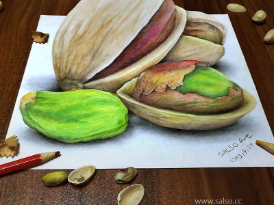 نقاشی سه بعدی پسته