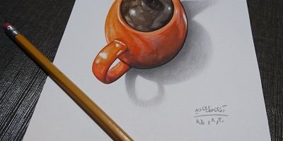 نقاشی سه بعدی قوری