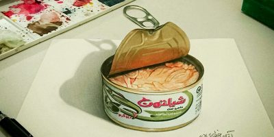 نقاشی سه بعدی تن‌ماهی شیلتون