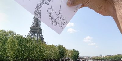 تاب بازی روی برج ایفل