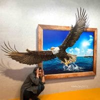 استیکر سه بعدی قاب عکس عقاب