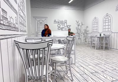 black and white decoration-selfie room- salso design- museom of illusion
